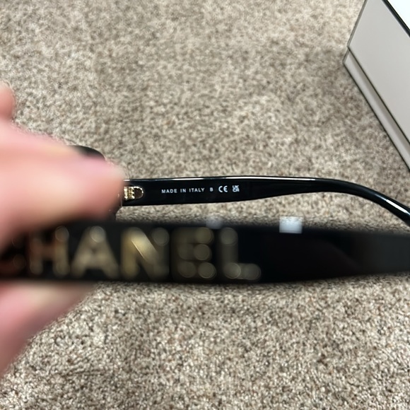 CHANEL Square Sunglasses - Black with Logo - Picture 10 of 11